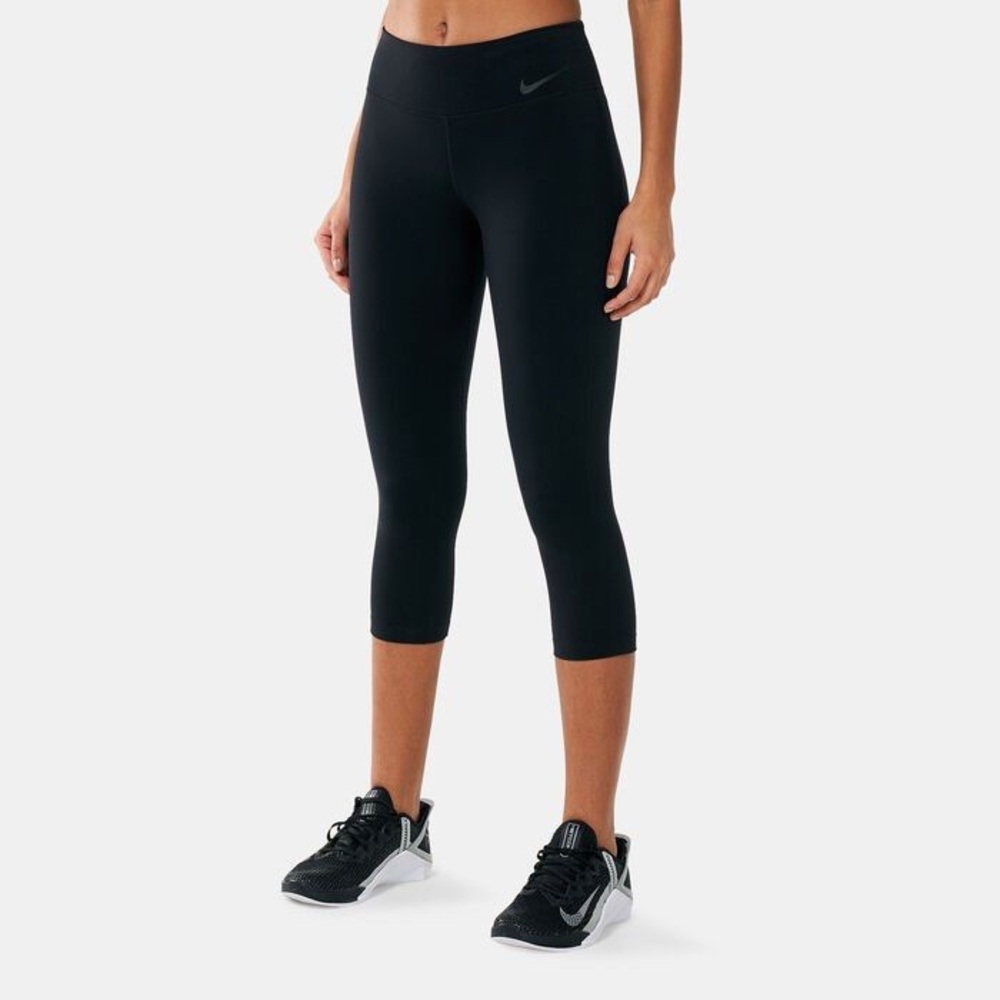 Nike Power Legend Black Crop Leggings Capris Tights Active Compression NWOT